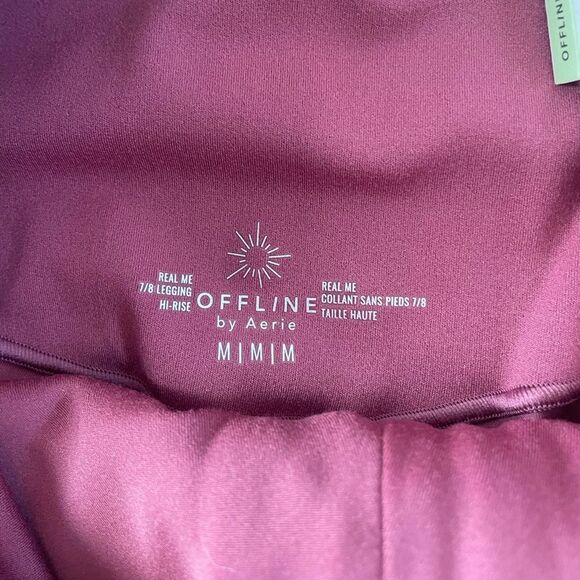 NWT Offline by Aerie real me lace up 7/8 leggings size M red Dusty rose/pink - Picture 6 of 10